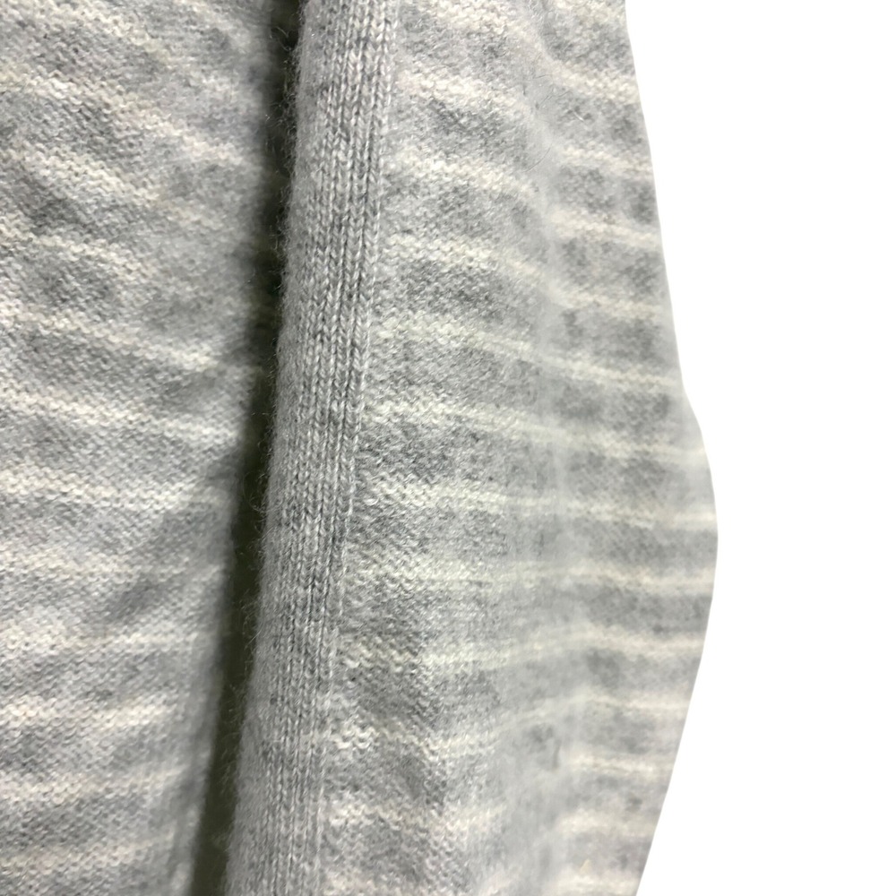 Vineyard Vines Seaspun Cashmere Striped Gray Heather Pullover Drop Shoulder S - Picture 8 of 9